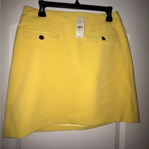 NWT LOFT Women's Polyester A-Line Mini Skirt Golden Yellow Pocket Size 8